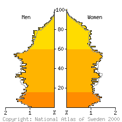 [Age-sex pyramid 1998 for H�ssleholm municipality]