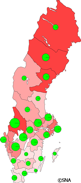 Karta ver ker,ha, och andel, ln