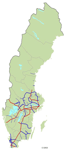 Map of The railway network, 1876