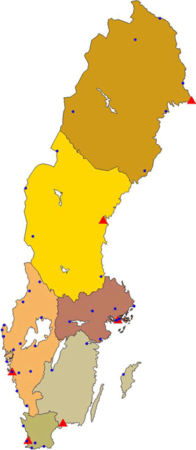 Map of Customs regions, 1999