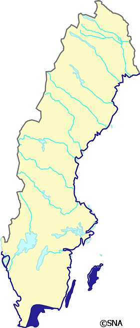 Karta �ver Havsstrandsarter