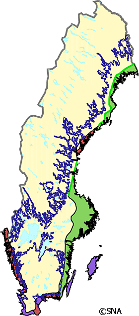 Karta �ver Kustregioner