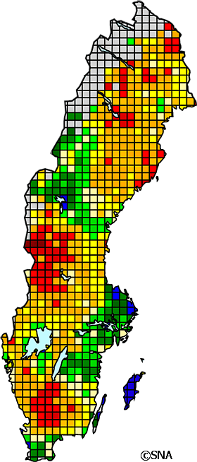 Karta ver pH i humusskiktet, 1980-talet
