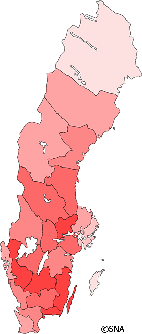 Karta ver Sysselsatta i industri 1980