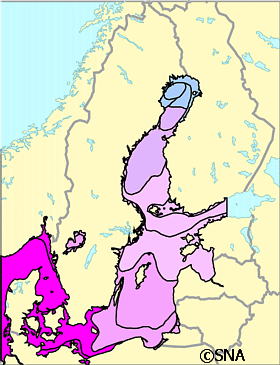 Karta �ver Ytvattentemp-ist�cke, apr -89