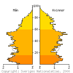 [Befolkningspyramid 1998 f�r Str�ngn�s kommun]