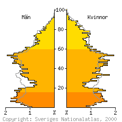 [Befolkningspyramid 1998 f�r S�derk�ping kommun]