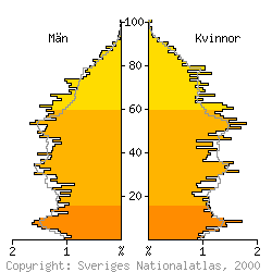 [Befolkningspyramid 1998 f�r Olofstr�m kommun]