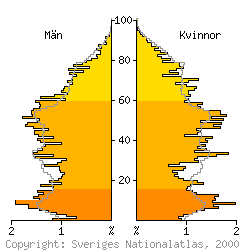 [Befolkningspyramid 1998 f�r Surahammar kommun]