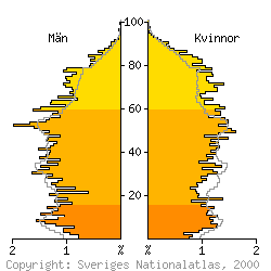 [Befolkningspyramid 1998 f�r Fagersta kommun]