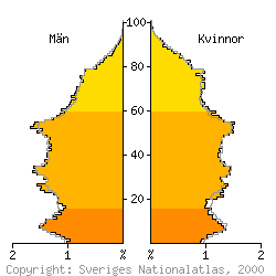 [Befolkningspyramid 1998 f�r G�vle kommun]